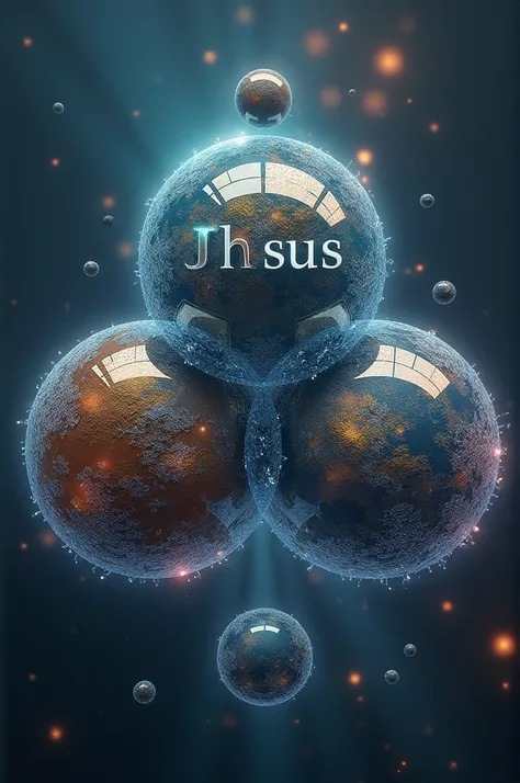 Three circles in the shape of planets and inside with the name Jhisus
