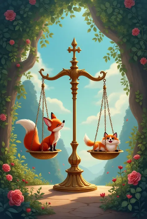 政策推動題材有天秤⚖️， Fox Theme Disney Painting Style Exquisite Vivid Illustration， Please do not label Disney 