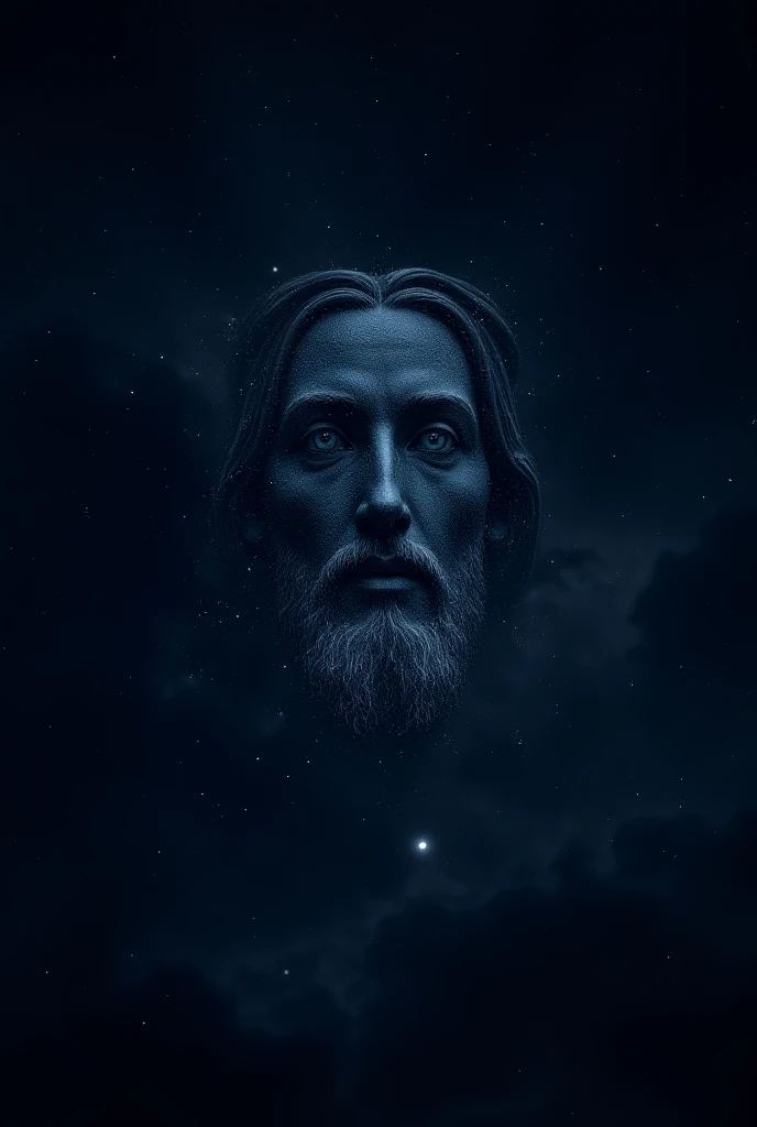 Starry sky in 4k with a constellation that forms the face of Jesus 