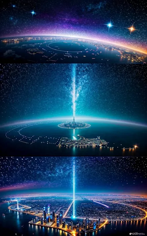 Spectacular views、 Future Cities 、god秘的、 Vivid 、 is glittering、magic、surrealism、god々、 wonderful、Little Star, beautiful view,Impressive Scenery , Spectacular Scenery 