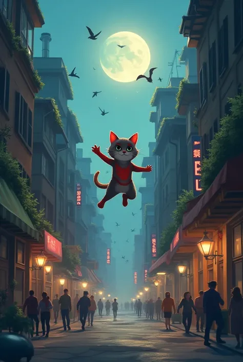 Once upon a time, in a bustling city, a little cat named Whiskers spent her days chasing birds and basking in the sun. But Whiskers was no ordinary cat—she had a secret. Every night, when the moon rose high in the sky, Whiskers transformed into Spidercat, ...