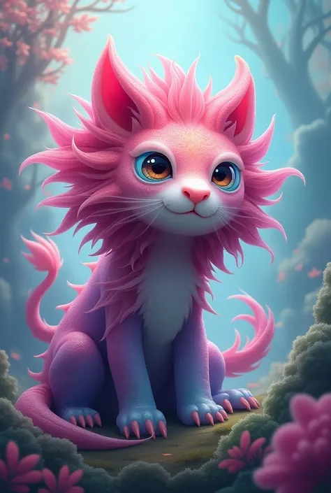 Create a colorful axolotl lion
