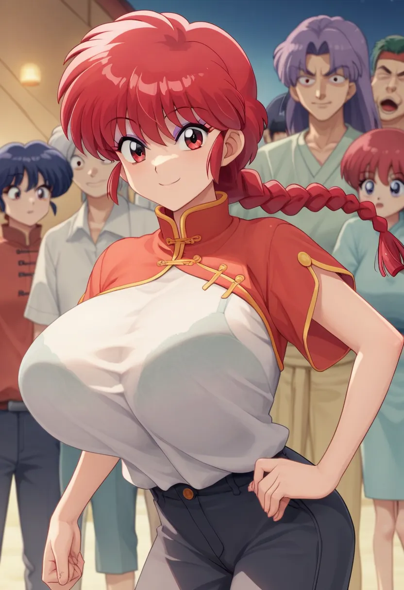 masterpiece, best quality, perfect anatomy ,  is so pretty , absurd　 1 girl\(ranma, the main character of أنيمي\(ranma1/2\),  br...