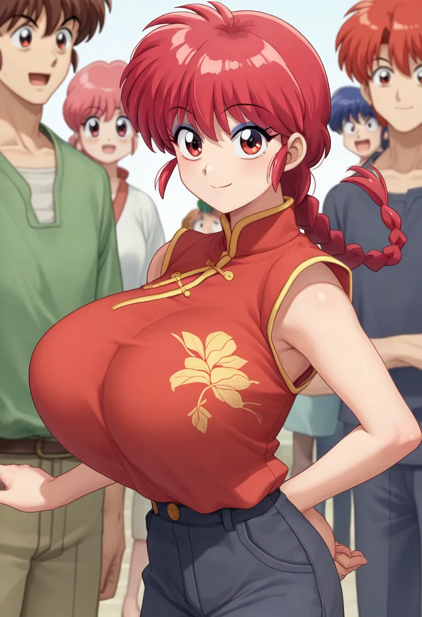 masterpiece, best quality, perfect anatomy ,  is so pretty , absurd　 1 girl\(ranma, the main character of أنيمي\(ranma1/2\),  br...