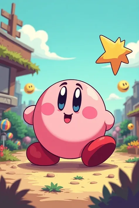 Kirby with a 2D Cartoon Network style camera