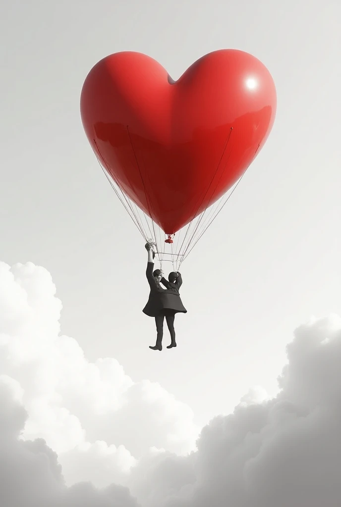  play balloon heart, Working with heart
Black, white red color