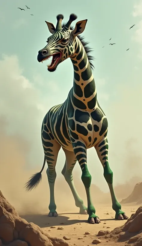 Giraffe Zebra hybrid, Skin be like palestine flag, Angry, Gaza