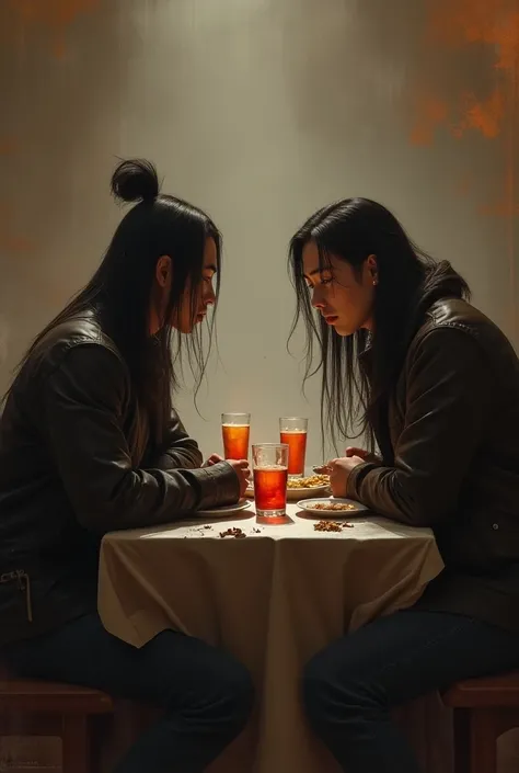  had two men sitting at a table with drinks and food., Photo by Ren Renfa , Tumblr,  Realism,  Yuan Chia and Feng Huong ,  Ruunjia and Brom , Students , Two young men , Yiqiang and Shurakrgt, Jinshan and Ross Tran, Old photo,  Edgar Maxence and Ross Tran ,...