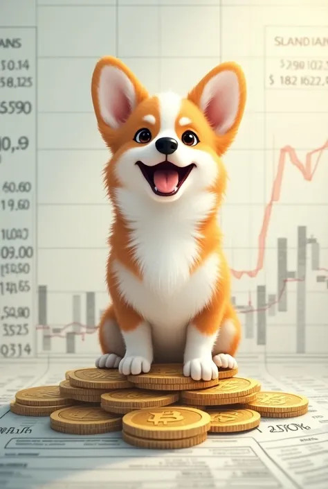 Walsh Corgi smiles at the upper limit of the coin chart