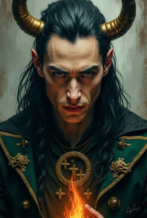 Portrait of a Loki (Norse) - Trickster god, chaos and mischief.