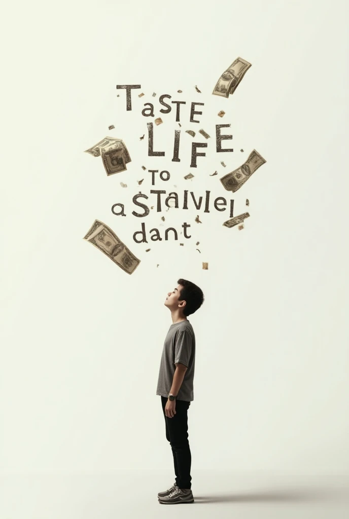 "Addicted to savings
taste of life
dont lose" write it on screen 