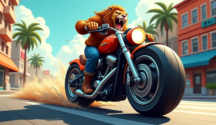 Its a motorcycle in a cartoon for ren,
It has two wheels and a motor
Roar like a ferocious lion
He goes down the street without fear
On my bike Im fast