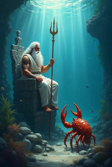 King Neptune forgives Lord Crab 