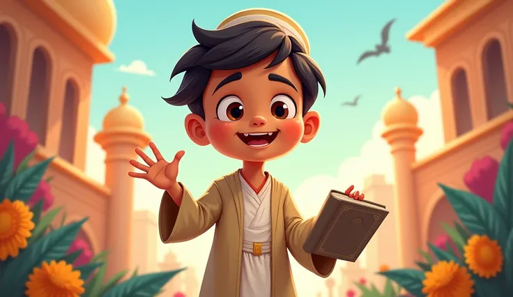 Cartoon of a ten year old . he looks like a muslim 