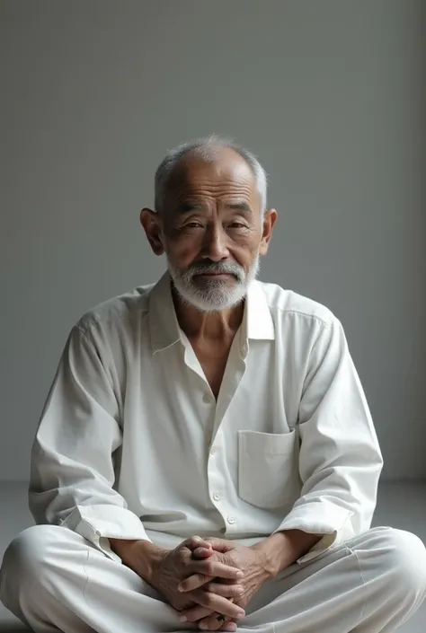 Asian Man, White, thin, fifty years, sitting