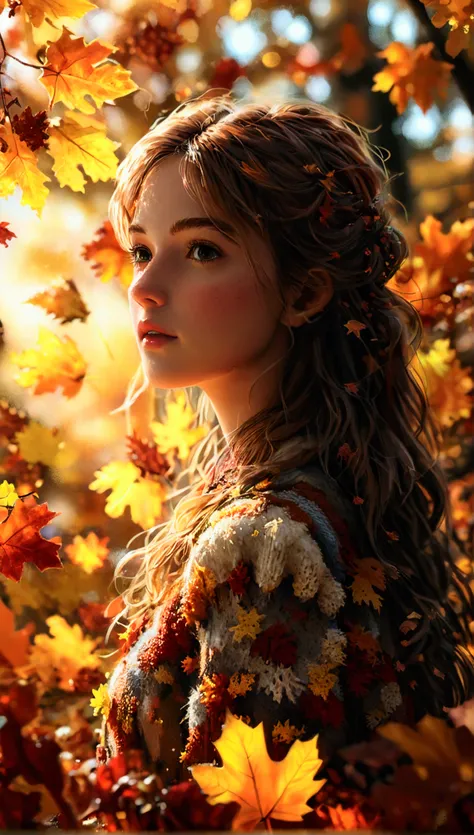 A beautiful girl in a stunning autumn landscape, detailed pixel art diorama, masterpiece, high quality, extremely detailed, (pixel art),(diorama), (autumn leaves, fall foliage), cinematic lighting, vibrant colors, photorealistic, 8k, best quality