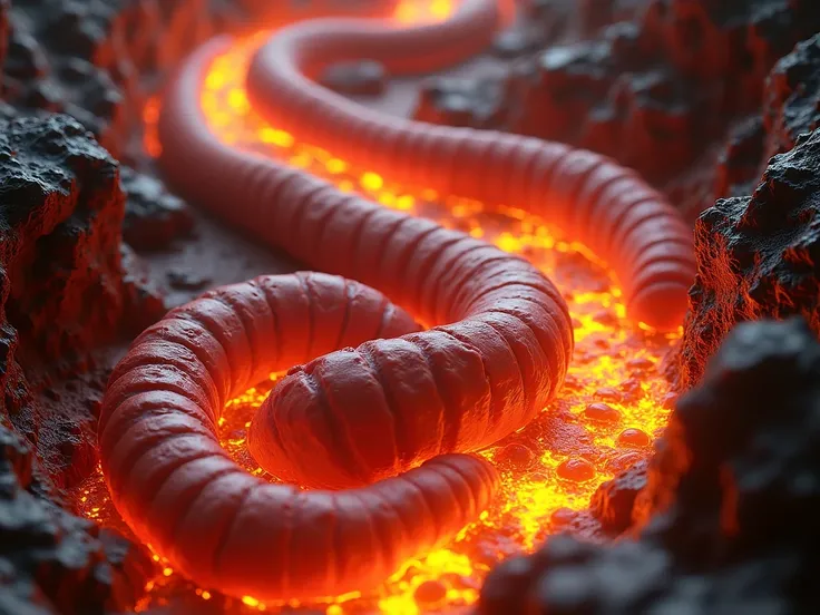 Picture a fire of lava flowing through the large intestine over a long period of time