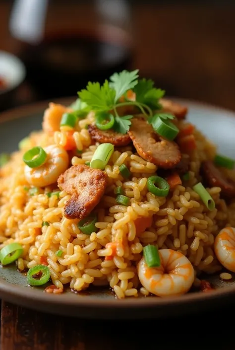 A plate of chaufa rice 

