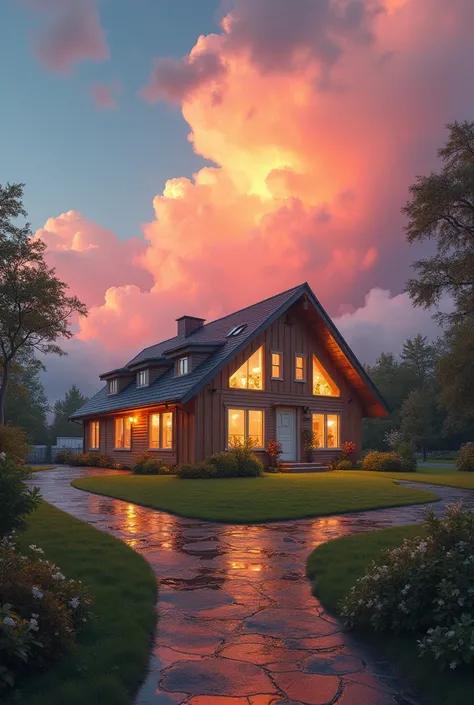 Beautiful School,  Music School, rainbow, Red Cloud