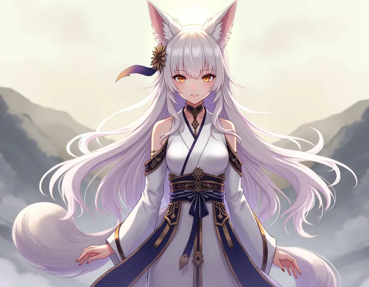 Yae Miko, masterpiece, best quality, very aesthetic, absurdres, safe, tail fox showing