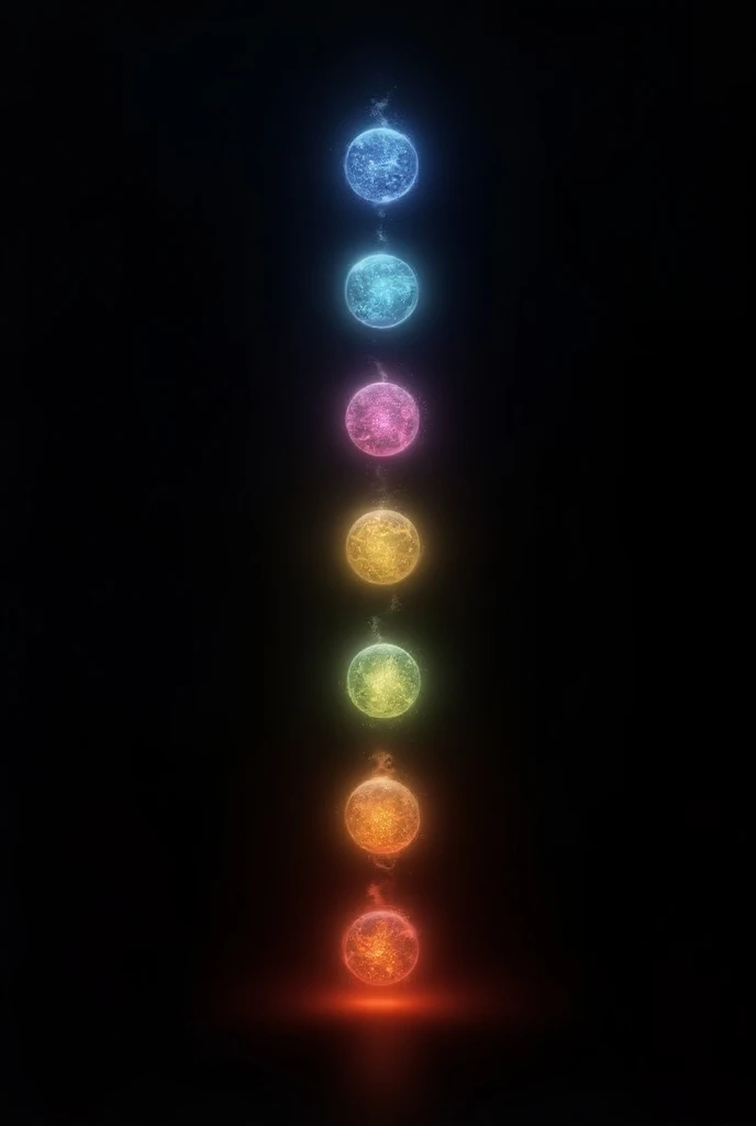 Make  Our 7 chakra in black background 