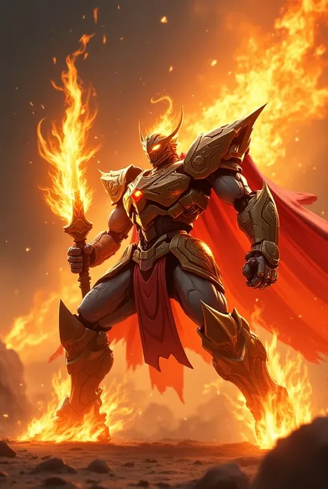  Super Mecha Warrior：Fire Force ： can manipulate fire ， Super Flame Mecha Warrior ， spawn a fireball or flame sword 。
 Explosive Impact ： to gather fire ， for close or ranged attacks 。
 deadly skill ： to continuously burn and suppress {x} Fire Dragon Cyclo...