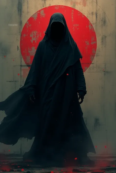 an anonymous jihadi with full face abaya by Bangladeshi flag against an aesthetic backdrop inspired by the Bangladeshi flag, blending a tech-inspired look with subtle digital effects.