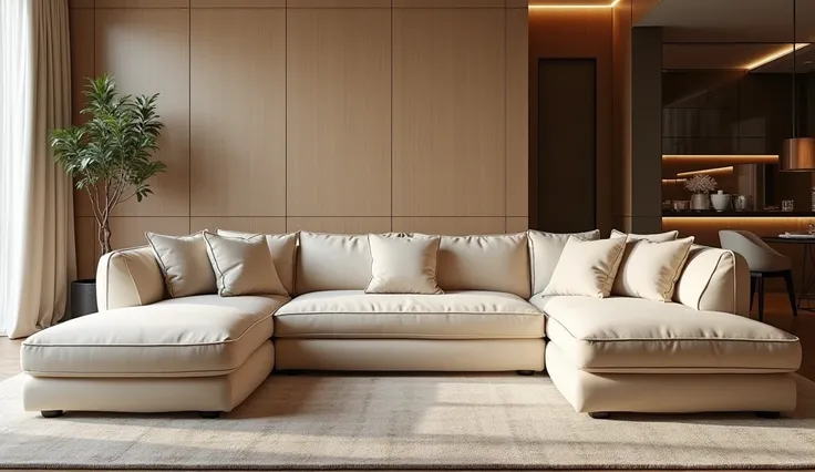 Large luxury beige sofa