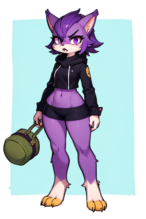 female furry purple angry bird furry toon style