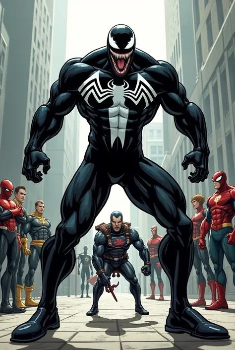  Venom was trying to impress a group of superheroes, but,  instead of making an epic entry ,  ended up stumbling on his own tongue .  He tried to pull himself together saying : " That was part of the ", but ninguém comprou. To make things worse,  plan when...