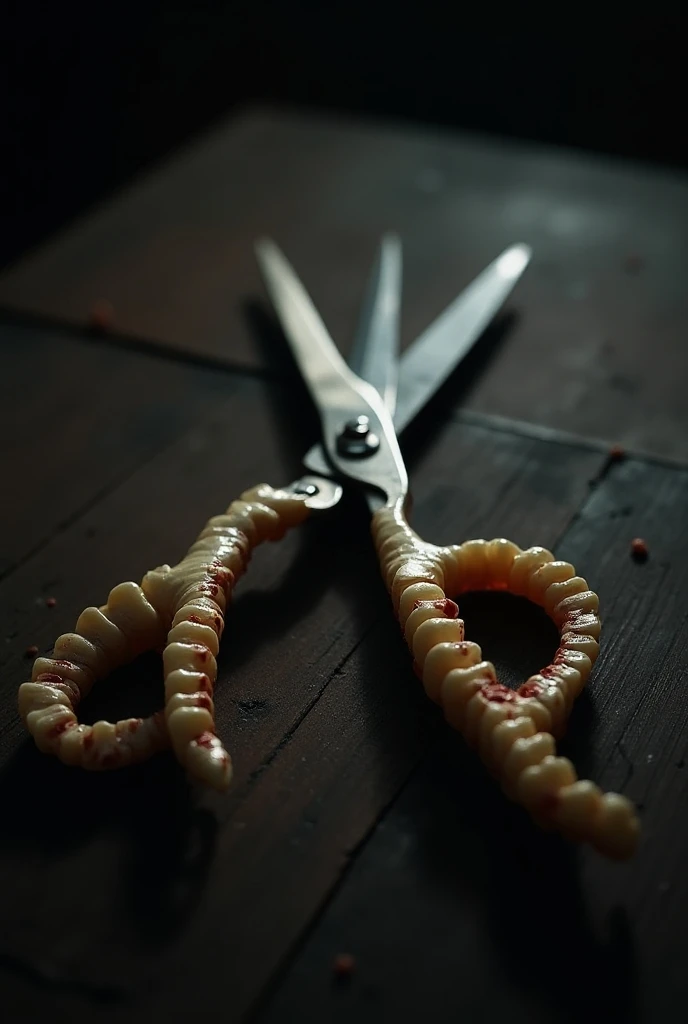 Scissor made of human teeth