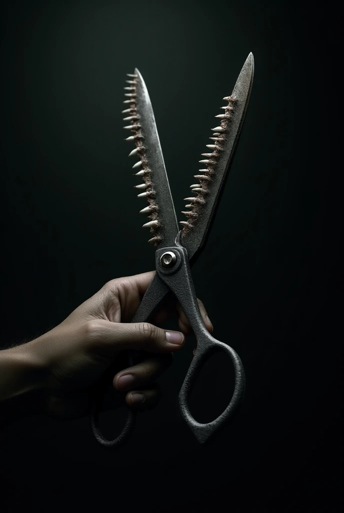 Scissor sharp edge made of human teeth