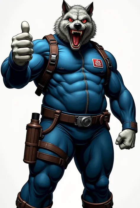 (A rugged beefy very muscular bulky chubby angry old man), (wearing blue zipper wetsuit), (wearing realistic roaring wolf mask), thumbs up pose, wearing bulky scuba gear, wearing rebreather, muscular physique, toned muscles, fierce, heroic, action, comic a...