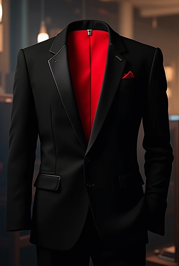 Black blazer with red inside