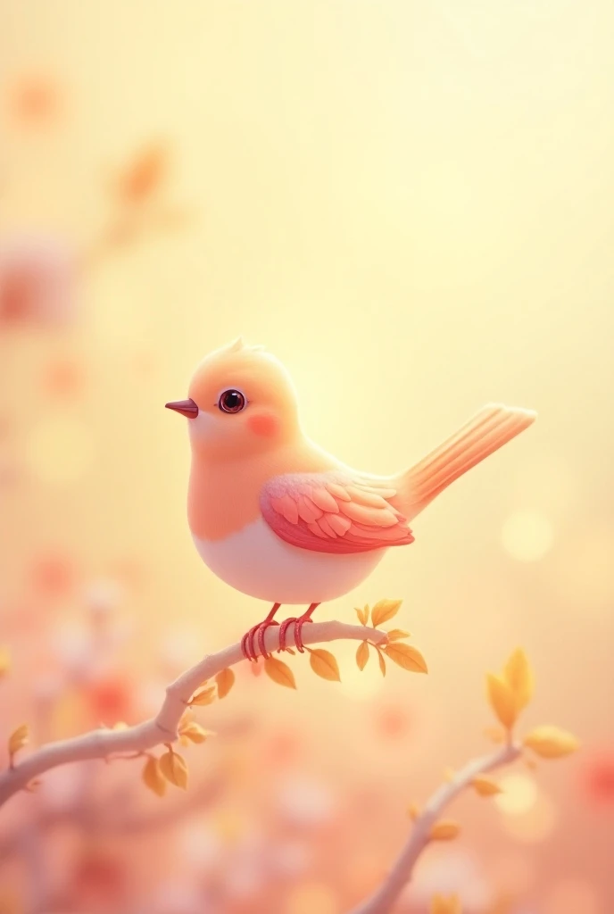 Bird pink background yelow