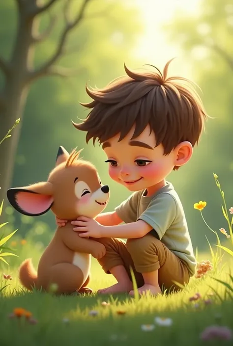 Cute boy abuse Animal  animation 
