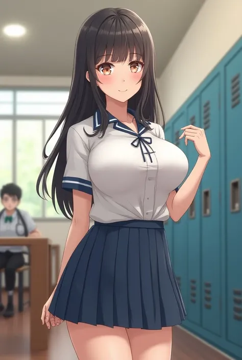 High school girl　huge breasts