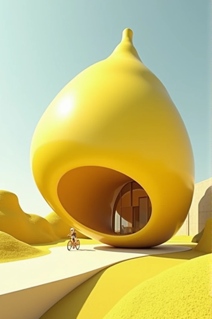 Lemon-shaped house The house looks like a lemon and is a sign of modernity 