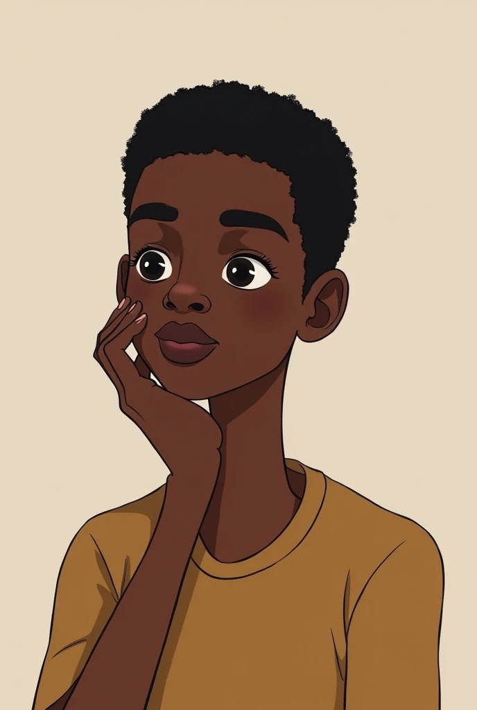 Cartoon profile image of an adult black teenager remembering short hair leaves no traces 