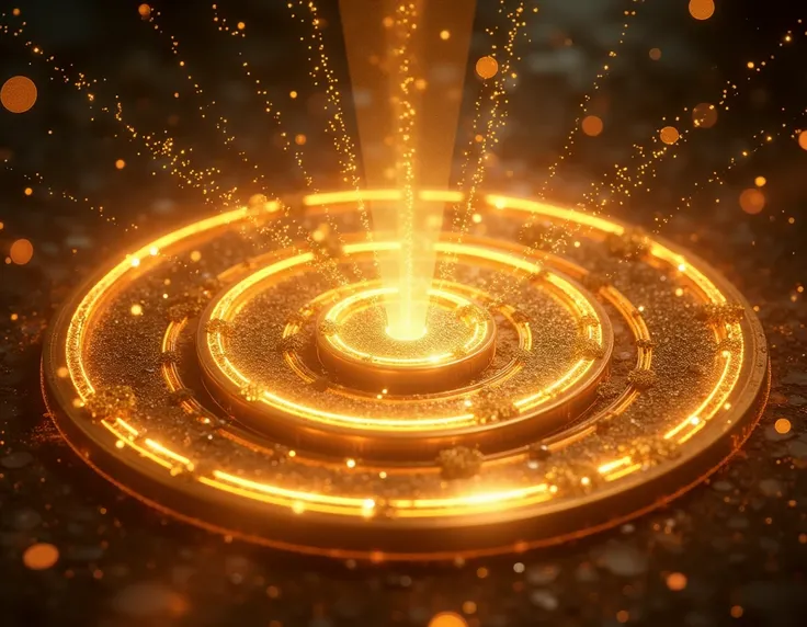 High definition 4k images of mysterious circles attracting gold money in all 8 directions in infinity style