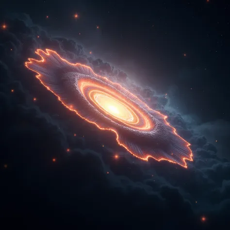 "A stunning visualization of the birth of space and time, with ripples in space-time creating light and dark streaks across the universe. Hyper-realistic 3D rendering of the creation of the fabric of reality."

