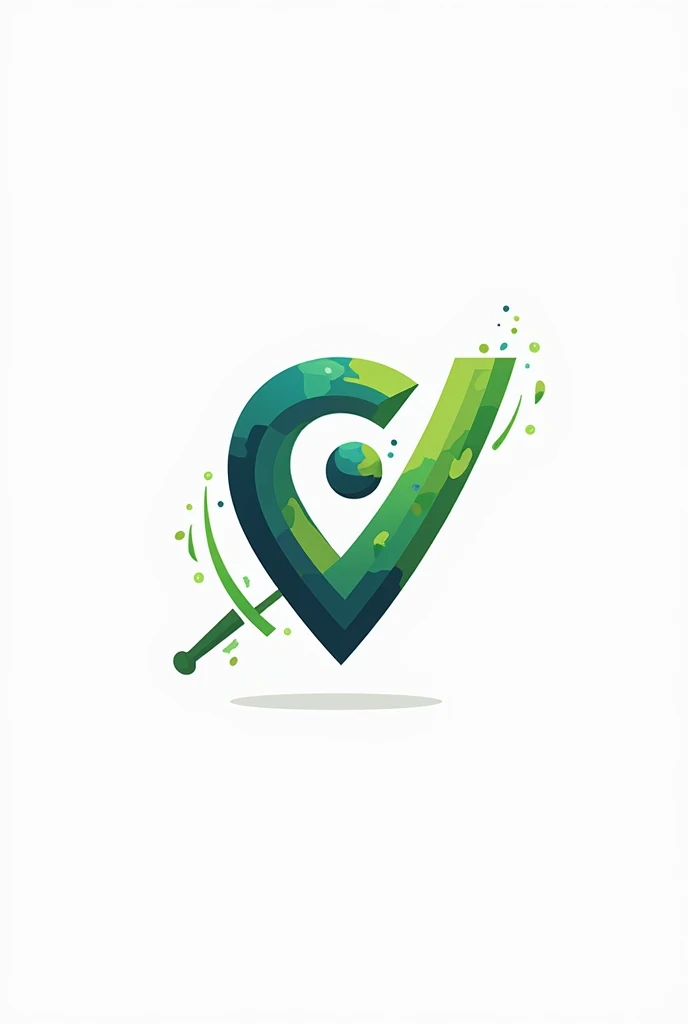 Create a flat vector, illustrative-style wordmark logo design for a cricket-focused YouTube channel named CricketVibes, where the letters "C" and "V" in CricketVibes are stylized to look like a cricket bat hitting a ball. The colors used are vibrant greens...