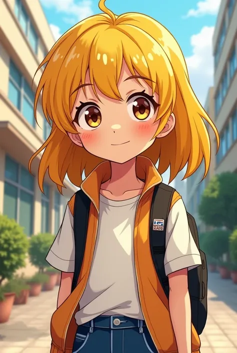 Webtoon character yellow-haired high school student