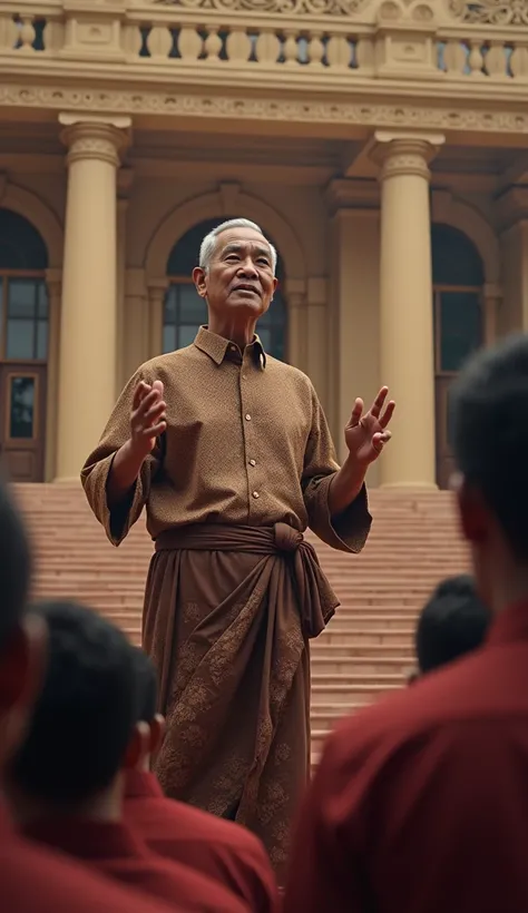 An Indonesian man giving a speech on Heroes Day, 4K Resolution, SSAO