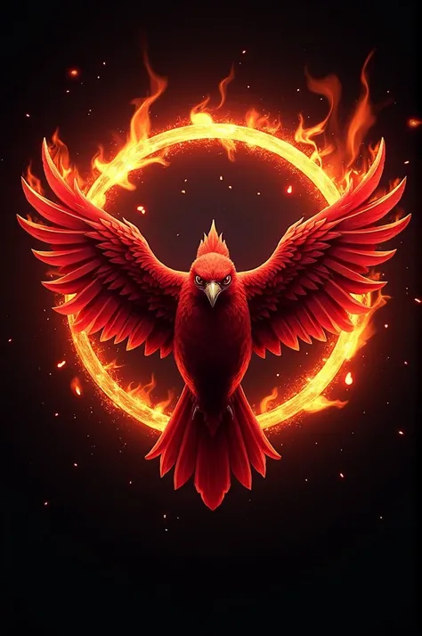 Make me a logo that says red sparrow that has red bird in the center of circle with fire and words that says “red sparrow” no other words (3d)