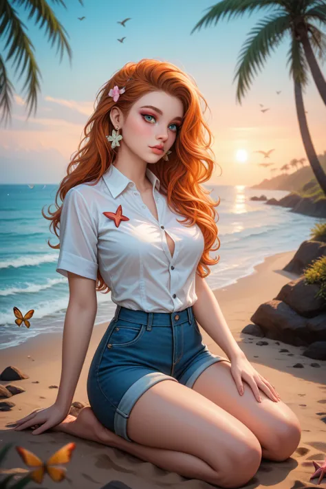 Create an ultra-high resolution image with photorealistic details, 8K quality, sharp focus, and impeccable lighting. Utilize advanced rendering techniques, ray tracing, and global illumination for maximum realism. Depict a beautiful woman with petite, natu...