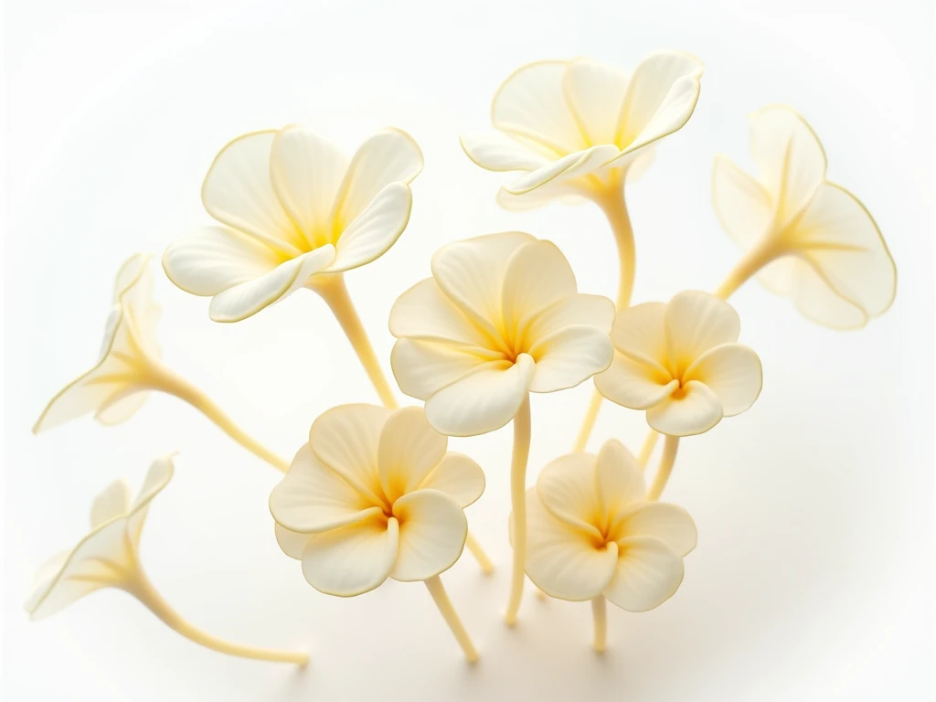 Flowers of the genus Pasta with white background