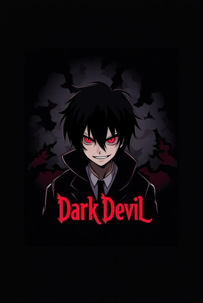 Generate a logo of 3*3 an anime character and the channel name dark devil