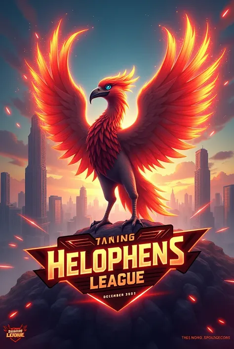 Make a gaming HELOPHENS league season 1 POSTER.... Mentioned month is December 