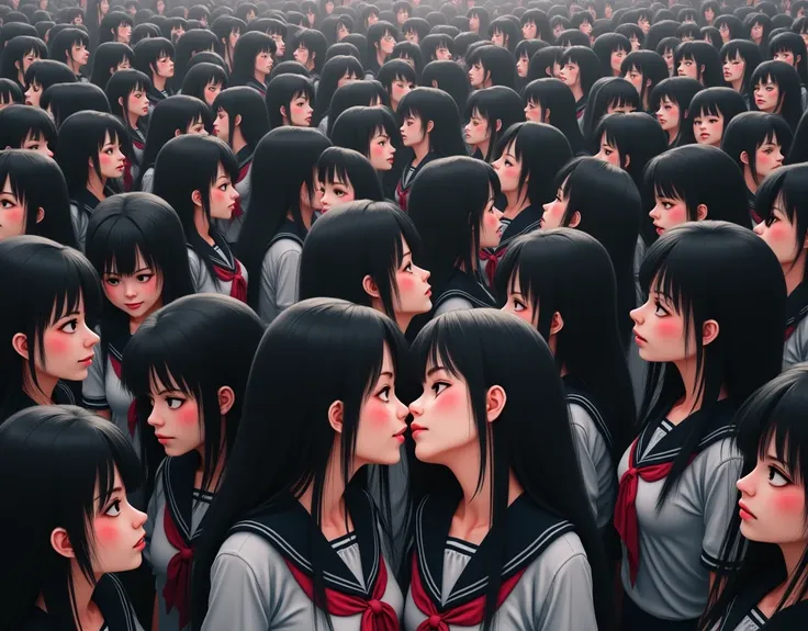 (Japanese Clone girls=Myself), (Best Super Perfect Myself Clone girls Raw Photography Art), (16k,  High Quality,  Ultra High Definition ), (It&#39;s so unrealistic.,  with an astonishing world view ,  in an immeasurable scene ,  In Unbelievable Situations ...